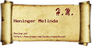 Heninger Melinda névjegykártya