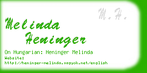 melinda heninger business card